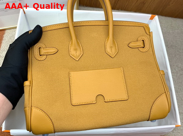 Hermes Cargo Birkin 25 Jaune Ambre Canvas and Swift Calfskin Replica