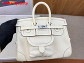 Hermes Cargo Birkin 25 White Canvas and Swift Calfskin Replica