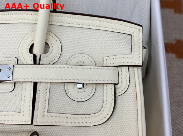 Hermes Cargo Birkin 25 White Canvas and Swift Calfskin Replica