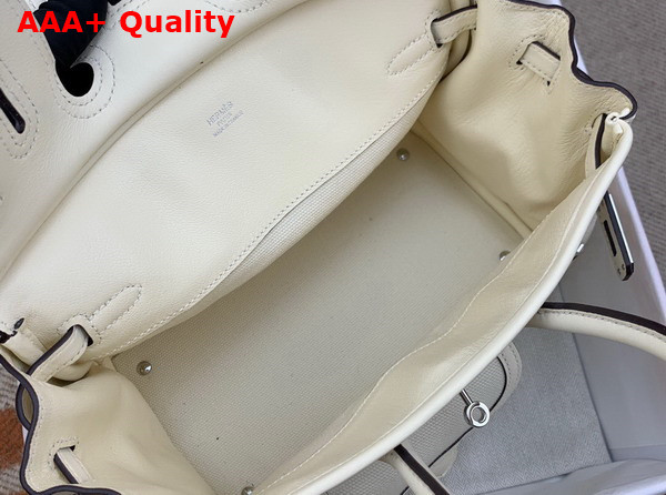 Hermes Cargo Birkin 25 White Canvas and Swift Calfskin Replica