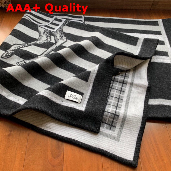 Hermes Cashmere Blanket in Black Replica