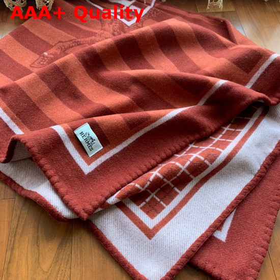 Hermes Cashmere Blanket in Burgundy Replica