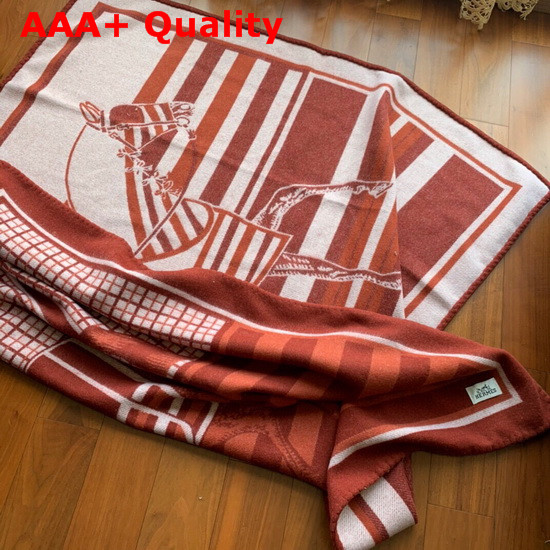 Hermes Cashmere Blanket in Burgundy Replica