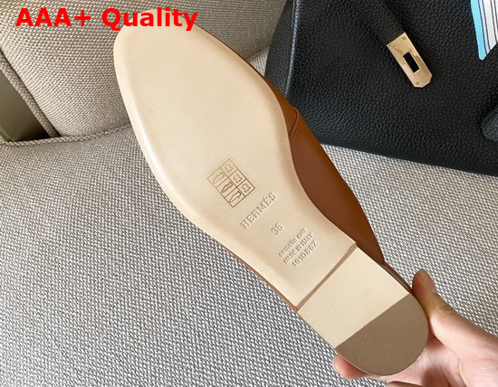 Hermes Catena Mule in Beige Dore Replica