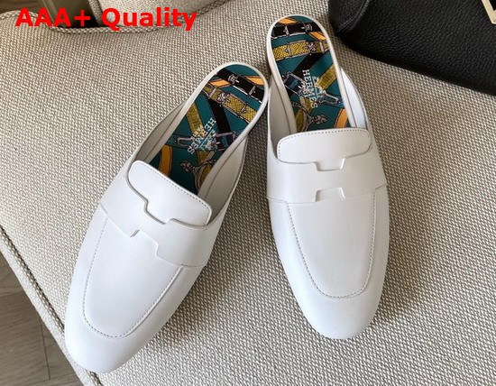 Hermes Catena Mule in Blanc Replica