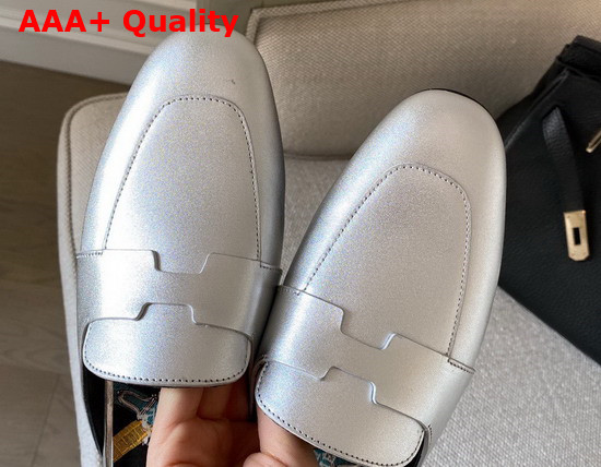 Hermes Catena Mule in Gris Argente Vieilli Replica