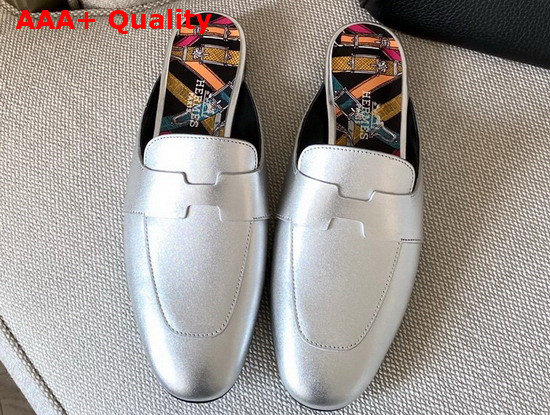 Hermes Catena Mule in Gris Argente Vieilli Replica