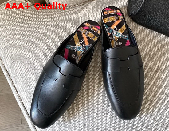 Hermes Catena Mule in Noir Replica