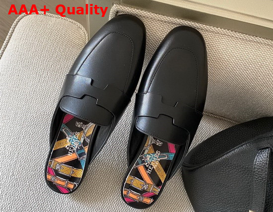 Hermes Catena Mule in Noir Replica