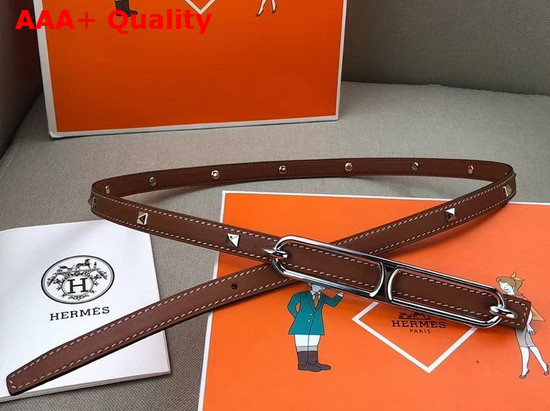 Hermes Chaine D Ancre Belt Buckle and Clous Medor Leather Strap 13mm Swift Calfskin Gold Replica