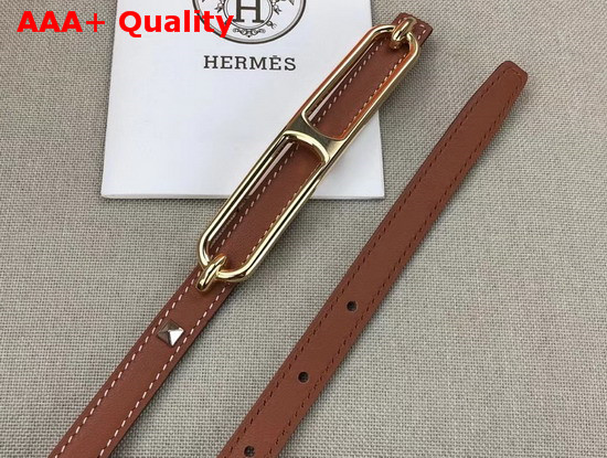 Hermes Chaine D Ancre Belt Buckle and Clous Medor Leather Strap 13mm Swift Calfskin Gold Replica