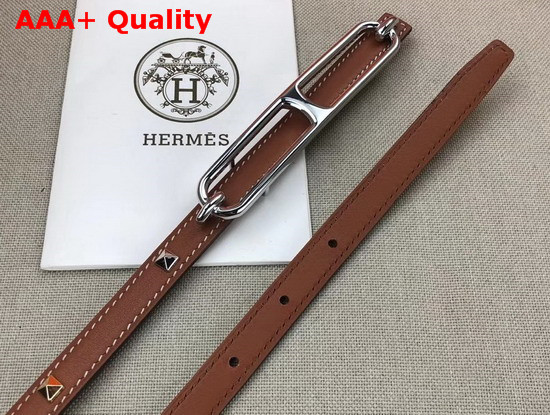 Hermes Chaine D Ancre Belt Buckle and Clous Medor Leather Strap 13mm Swift Calfskin Gold Replica