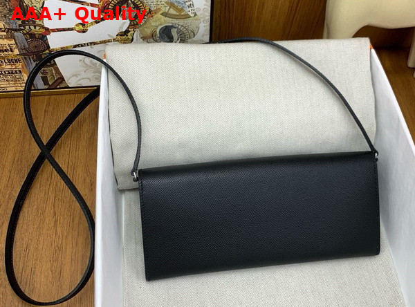 Hermes Chaine d Ancre To Go Wallet in Black Epsom Calfskin Replica