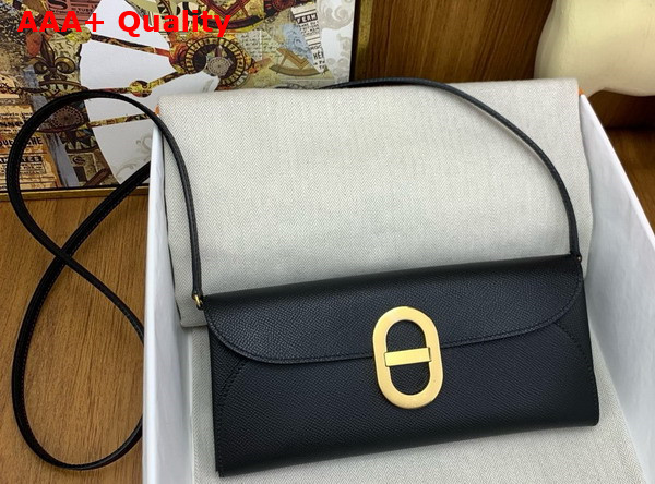 Hermes Chaine d Ancre To Go Wallet in Black Epsom Calfskin Replica