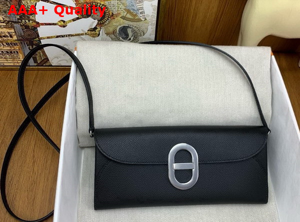 Hermes Chaine d Ancre To Go Wallet in Black Epsom Calfskin Replica