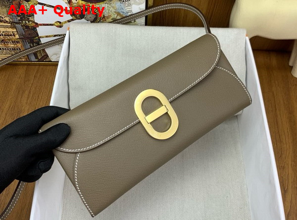 Hermes Chaine d Ancre To Go Wallet in Elephant Grey Epsom Calfskin Replica