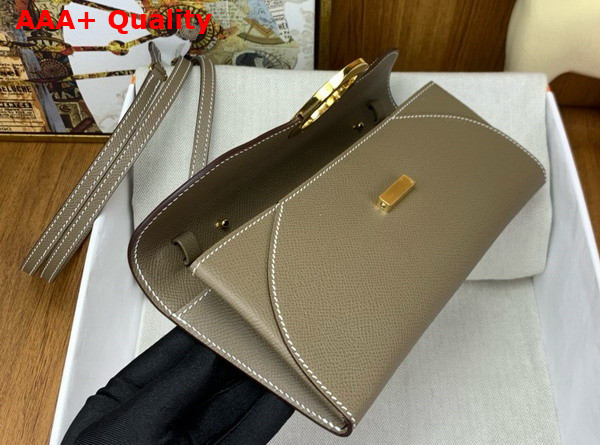 Hermes Chaine d Ancre To Go Wallet in Elephant Grey Epsom Calfskin Replica