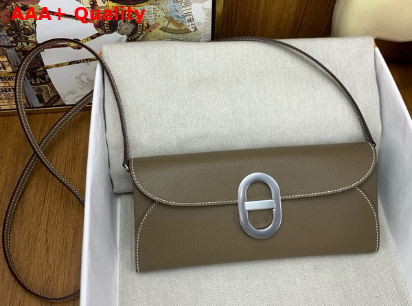 Hermes Chaine d Ancre To Go Wallet in Elephant Grey Epsom Calfskin Replica