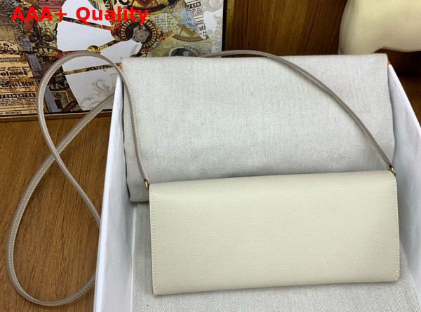 Hermes Chaine d Ancre To Go Wallet in Milk White Epsom Calfskin Replica