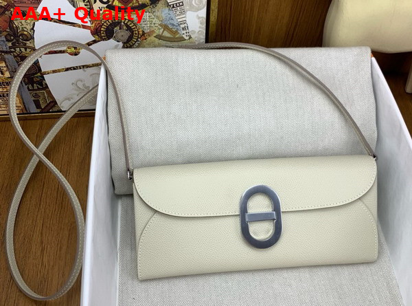 Hermes Chaine d Ancre To Go Wallet in Milk White Epsom Calfskin Replica