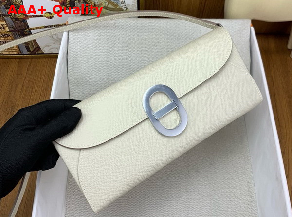 Hermes Chaine d Ancre To Go Wallet in Milk White Epsom Calfskin Replica