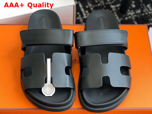 Hermes Chypre Sandal in Noir Calfskin Replica