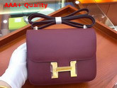 Hermes Constance 18 Bag in Burgundy Epsom Calfskin Replica