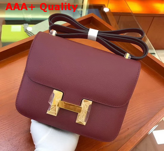 Hermes Constance 18 Bag in Burgundy Epsom Calfskin Replica