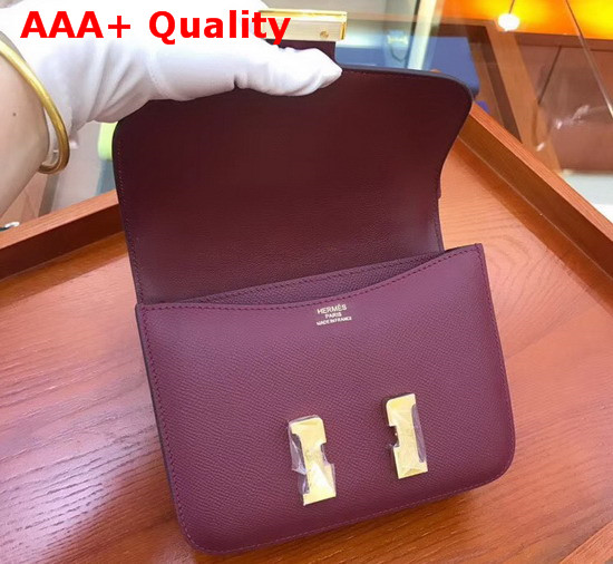 Hermes Constance 18 Bag in Burgundy Epsom Calfskin Replica