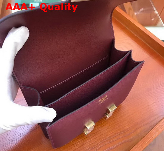 Hermes Constance 18 Bag in Burgundy Epsom Calfskin Replica