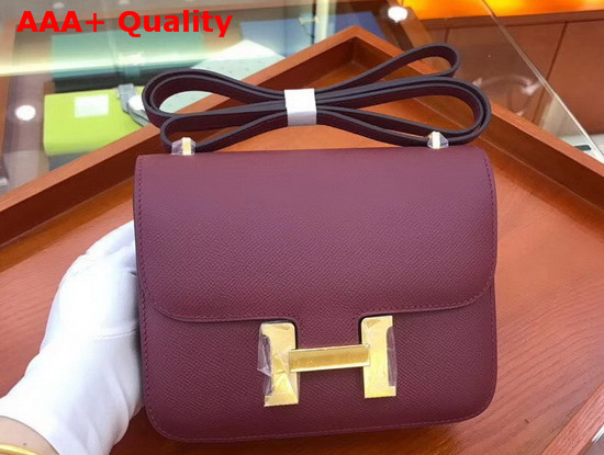 Hermes Constance 18 Bag in Burgundy Epsom Calfskin Replica