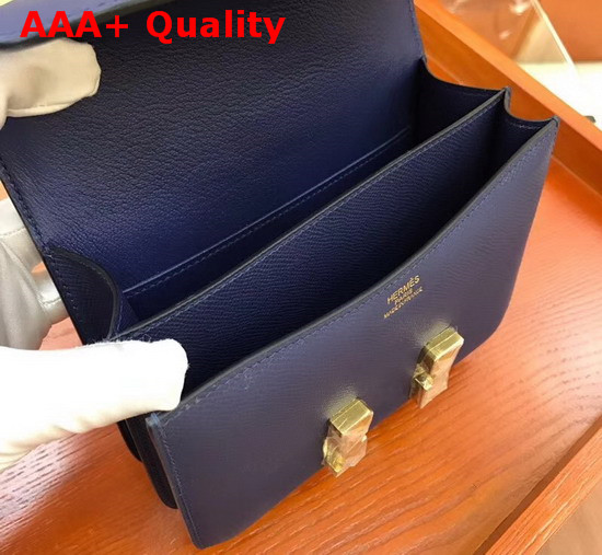 Hermes Constance 18 Bag in Navy Blue Epsom Calfskin Replica