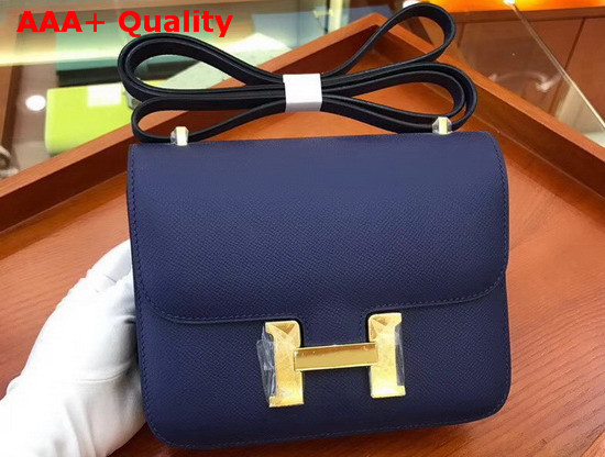 Hermes Constance 18 Bag in Navy Blue Epsom Calfskin Replica