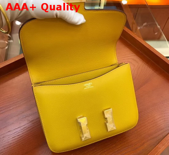 Hermes Constance 18 Bag in Yellow Epsom Calfskin Replica