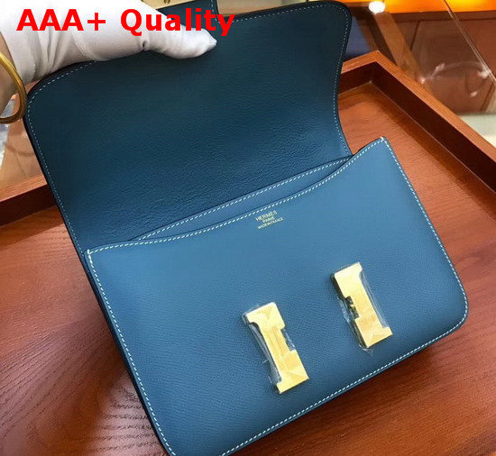 Hermes Constance Bag in Blue Epsom Calfskin Replica