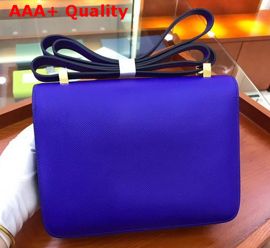 Hermes Constance Bag in Electronic Blue Epsom Calfskin Replica