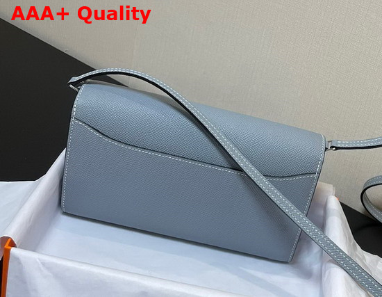 Hermes Constance Long To Go Wallet in Light Blue Epsom Calfskin with Removable Shoulder Strap Replica