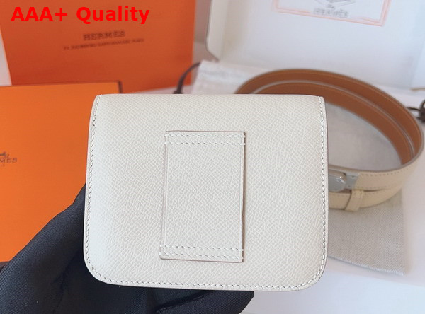 Hermes Constance Slim Wallet with Kelly Belt Blanc Epsom Calfskin Replica