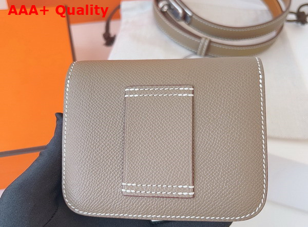 Hermes Constance Slim Wallet with Kelly Belt Taupe Epsom Calfskin Replica