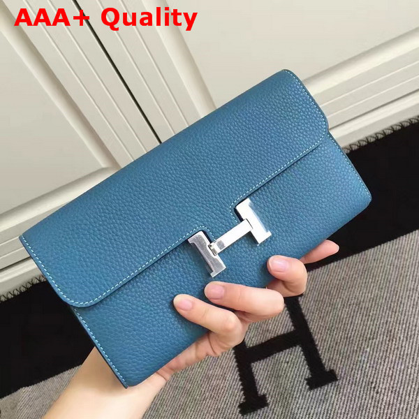 Hermes Constance Wallet Blue Togo Leather Replica