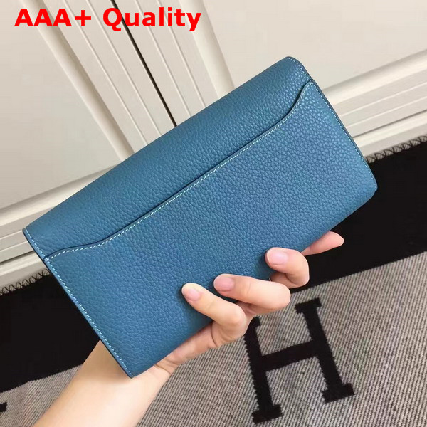 Hermes Constance Wallet Blue Togo Leather Replica