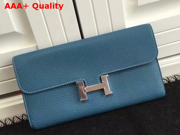 Hermes Constance Wallet Blue Togo Leather Replica