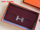 Hermes Constance Wallet Burgundy Togo Leather Replica