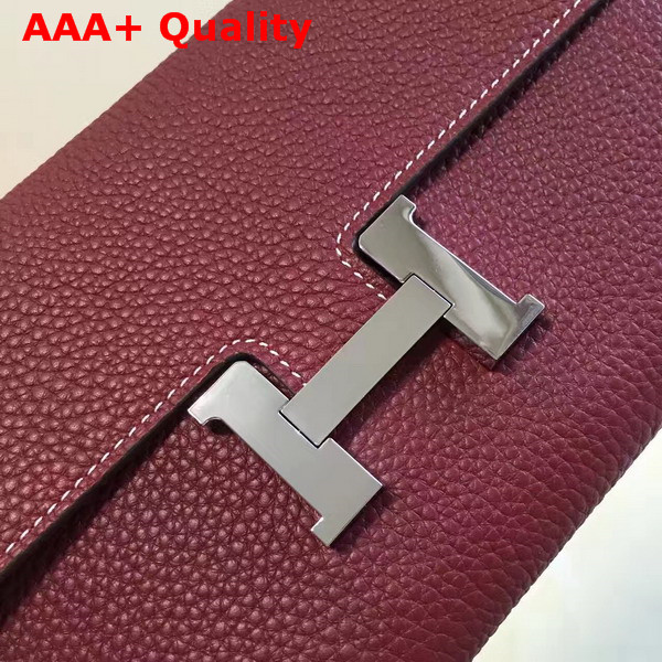 Hermes Constance Wallet Burgundy Togo Leather Replica