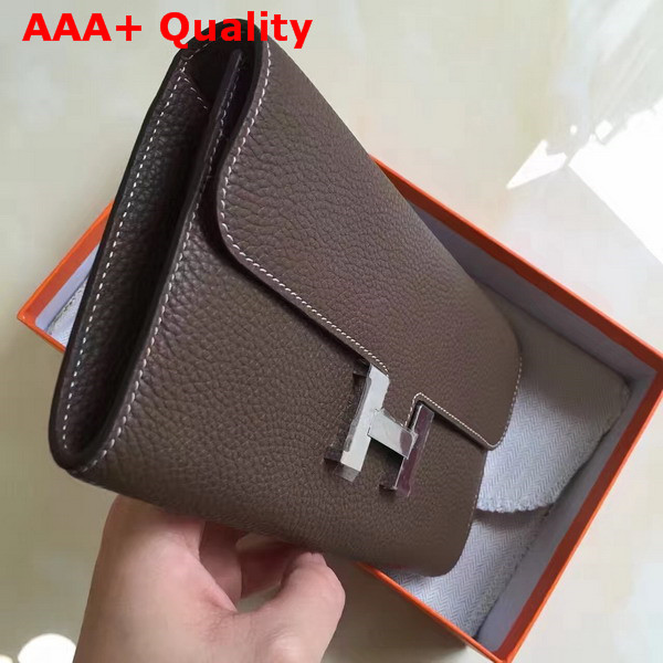 Hermes Constance Wallet Coffee Togo Leather Replica