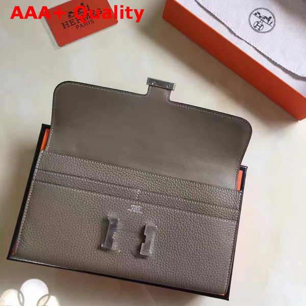 Hermes Constance Wallet Grey Togo Leather Replica