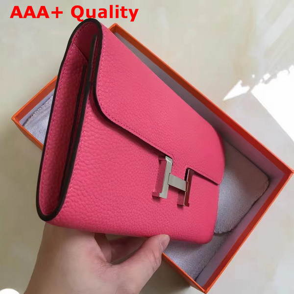 Hermes Constance Wallet Hot Pink Togo Leather Replica