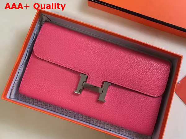 Hermes Constance Wallet Hot Pink Togo Leather Replica