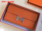 Hermes Constance Wallet Orange Togo Leather Replica