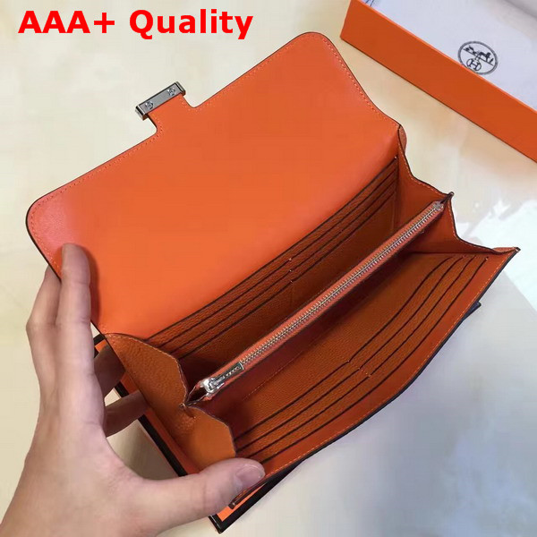 Hermes Constance Wallet Orange Togo Leather Replica